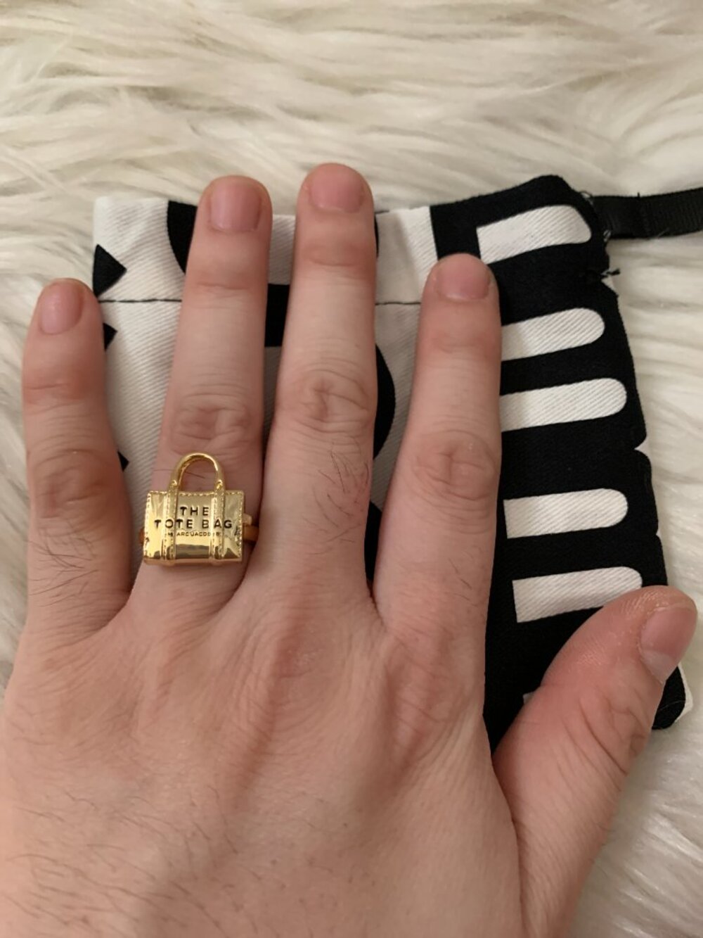 MARC JACOBS The Mini Icon Bag Sculted Ring RING SIZE 5/6